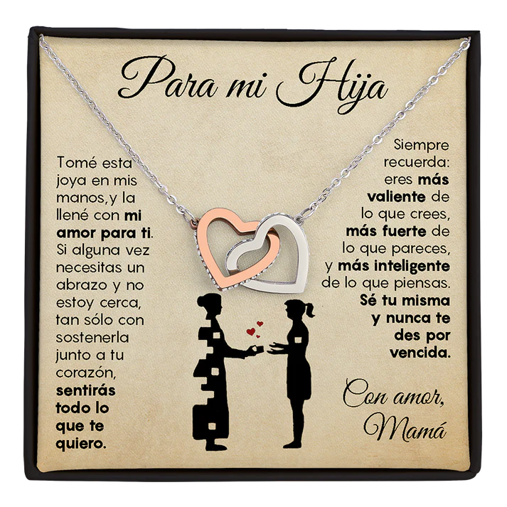Collar con tarjeta dedicatoria "Mi amor para ti"